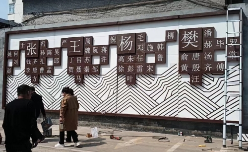 社区公共环境百家姓标牌