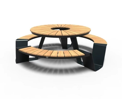 圆形座凳带桌组合